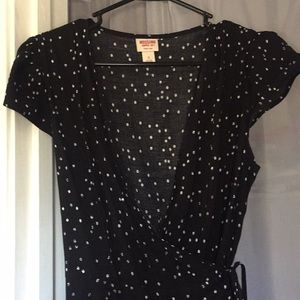 Polka dot wrap dress